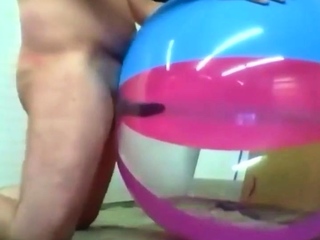 Daddy Plays With Inflatable Beach Ball Sex Toy