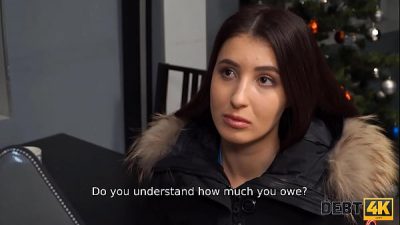 Debt4k Bank Employee Drills Dazzling Brunette