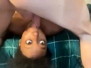 Ebony Slut Get Facial After Hard Pounding With White