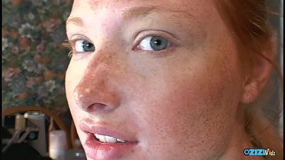 Ginger Beauty With Freckles Loves To Get Dicked By Two
