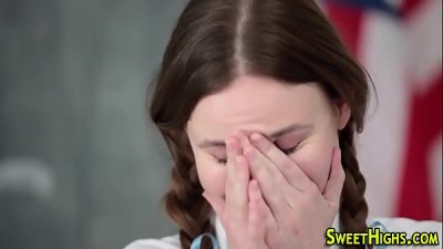 Mouth Jizzed Uniformed Teenager Sucks And Fucks