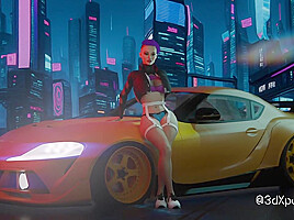 Neon Heat Passionate Sex With Busty Hot Street Girl