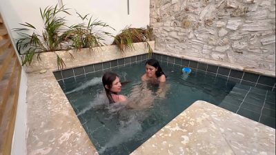 Two Hot Lesbians Masturbate In A Public Pool Afraid
