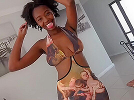 Amateur Busty Ebony Gets Fucked Hard Doggystyle