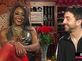 Bdsm Whipping Black Domina Toying Her Big Clit For Sub