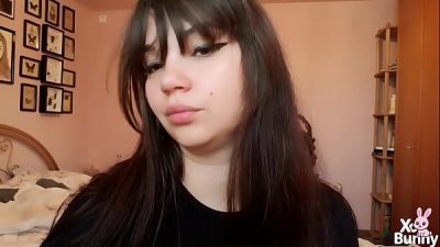 Brunette With Natural Big Lips Smoking Without Lip