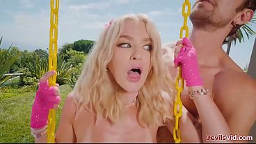 Emma Rosie Is Masturbating In The Outdoor Swing