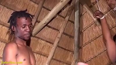Extrme Fat Hairy Bush African Mom Enjoys Her First