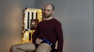 Hairy Gay Model Striptease And Cum In The Vintage