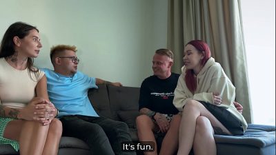 I Swappe My Hot GF with Another Couple & Fucked His Busty Wife Till I Exploded on Her Pussy