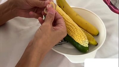 Old lady pussy lingerie masturbation food fetish