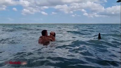 Romantic Sex Of A Beautiful Couple In Lagoon
