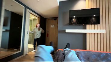 Step mom shocked when step son cums on her face in hote