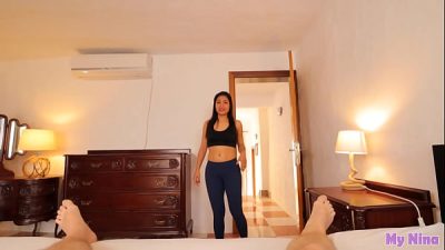Stepmom services her boy with a long blowjob and she swallows his cum | My Nina