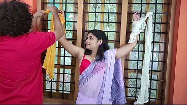 Stepsister Saree Removal And Hand Tied Blindfolded Bra