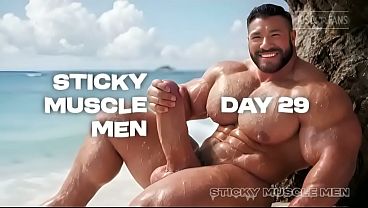 Sticky Muscle Men Day 29 Preview Ai Generated Muscle