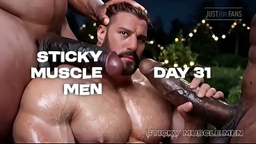 Sticky Muscle Men Day 31 Preview Ai Generated Muscle