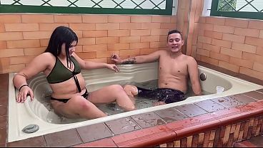 Two Friends Share A Very Horny Whore In The Jacuzzi