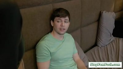 A Blonde Teen Asks For Cash From Her Stepbro