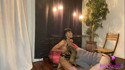 Bewitching beauty Jenna Foxx loves bondage. Watch her wait in a sex cage until her provoking dom Sailor luna takes her out to make her suck her tits, cunt and feet! More Videos & More @ FoxxedUp.com!