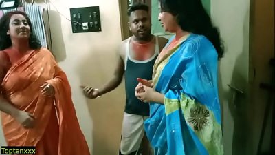 Fatty Tamil Boy Luckily Fucked Two Hot Bhabhi Together