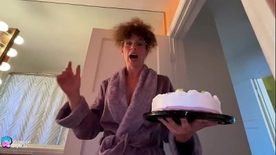 Hot step milf accidentally sits on cake at family party