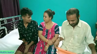 Indian Aunty Hot Threesome Sex At Home With Hindi