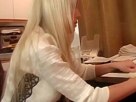 Perky Tit Blonde Milf Fucks Future Worker In Interview